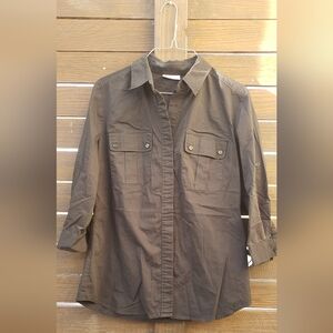 New York & Company Black Button Down Shirt
